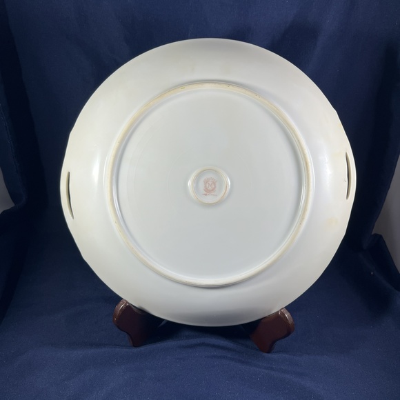 Vintage Noritake Platter Orange Floral HandPainted Lusterware Serving Gilt Japan - Picture 3 of 3
